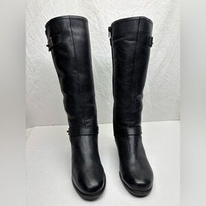 Naturalizer Classic Black Leather Knee-High Women's Boots, SZ 6.5 W